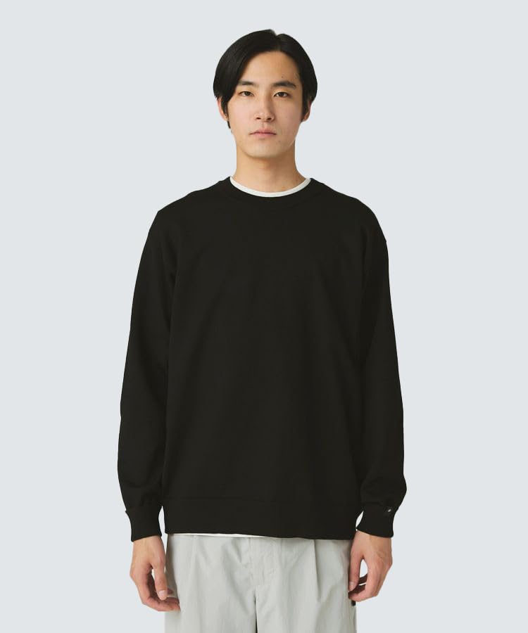 Snow Peak Washable Wool Crewneck Knit Knit and Sew Long Sleeve for Men and Size L KN-25AU001 Sweater/Cut T-Shirt Women, Black,