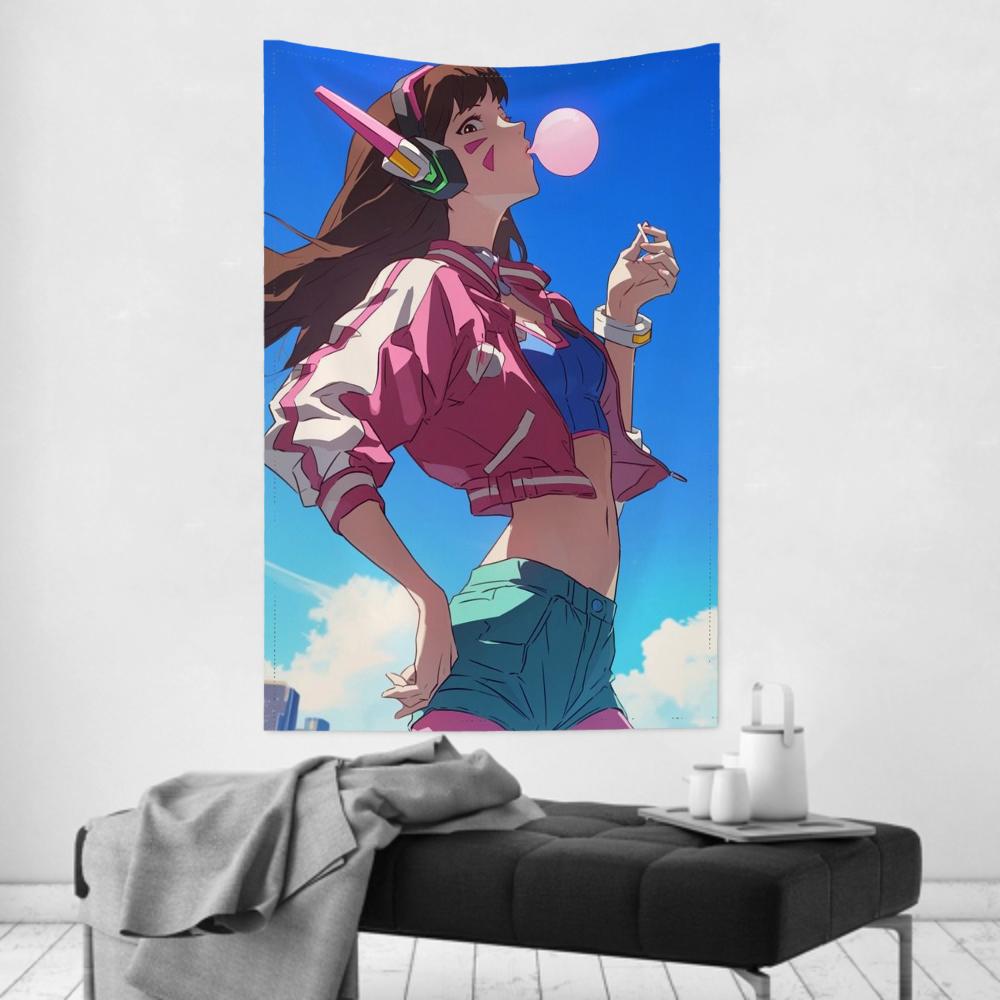 Game The Overwatch 2 Tapestry Room Decor Wall Cloth Party Hanging Background Room Decor Baby Room