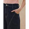 INMAN Women's Hemp Cotton Irregular Wide-Leg Jeans