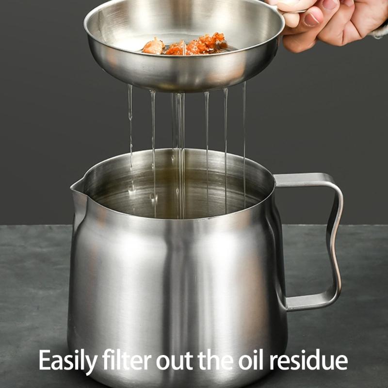 Lebensmittelechte Öl-Abtropfkanne Mit Abnehmbarem Deckel Und Frittierkorb Langlebiges Küchenwerkzeug Für Zuhause Restaurant
