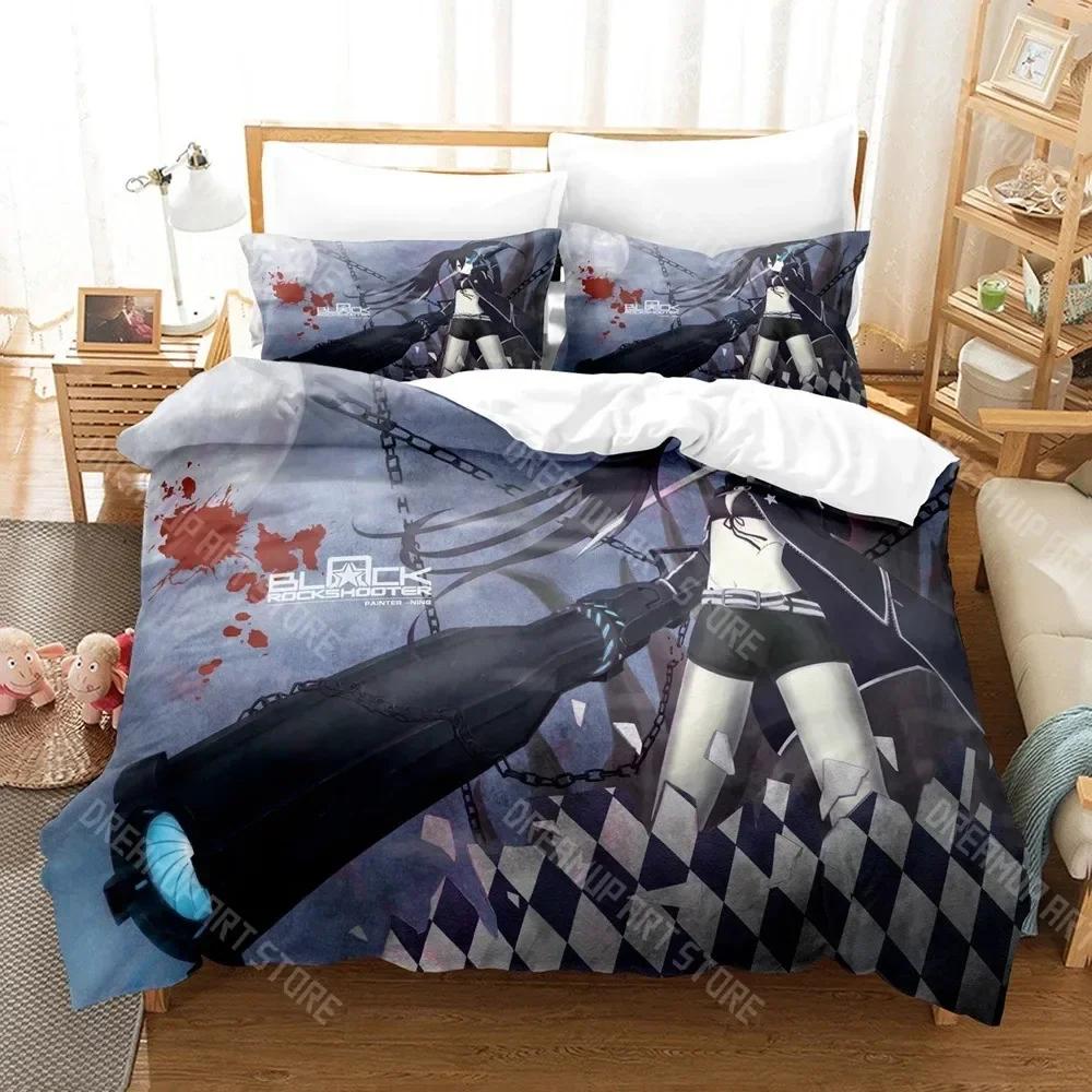 3D Print Black Rock Shooter Duvet Cover Single Double Size For Boys Girls Fashion Bedroom Decor Anime Bedding Set Soft Home