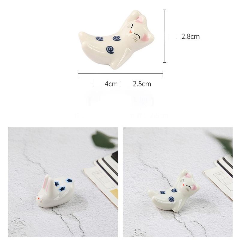 Niedlicher Häschen Essstäbchenhalter Kätzchen Keramik Handwerk Tischdekoration Japanisches Hotel Haushalt Essstäbchenablage Essstäbchenkissen