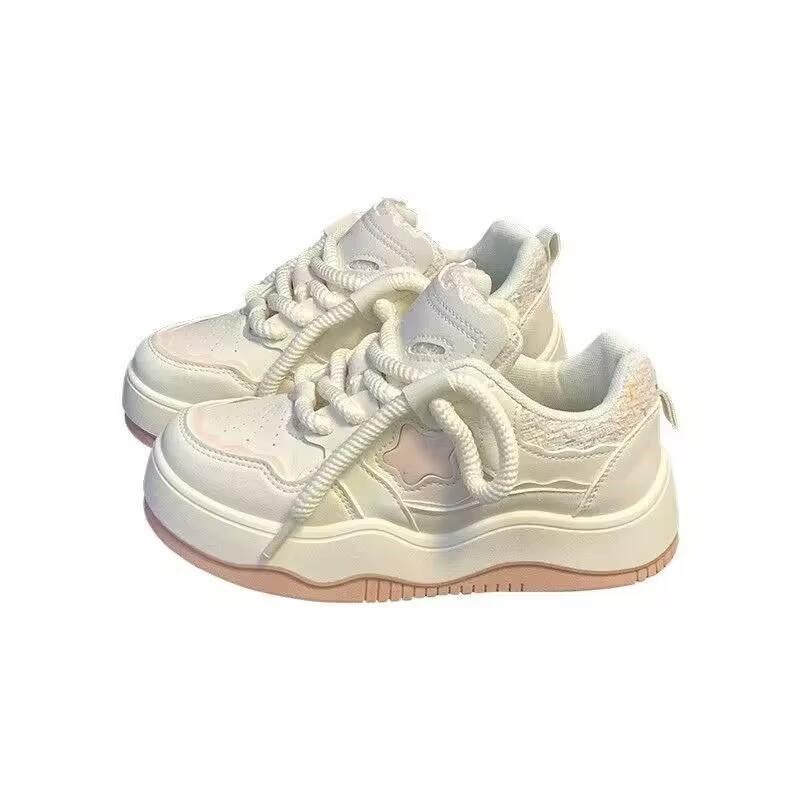 Women's Shoes Platform White Shoes 2025 Spring and Autumn New Versatile Small Fragrant Casual Board Shoes Original Star Casual Shoes Women