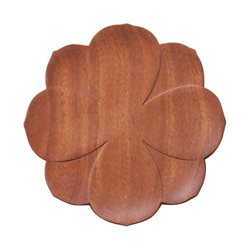 Red Sandalwood Cup Mat Chinese Wooden Coffee Pad Beautiful View Thermal Mahogany Cup Torch Cup Mat