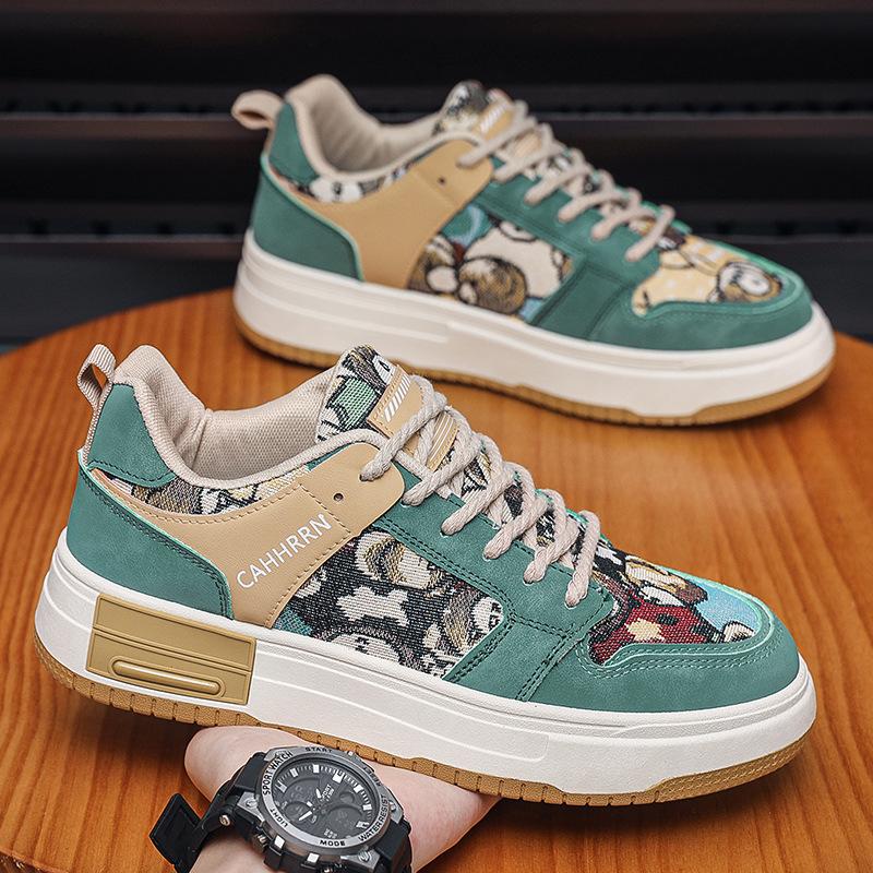 Men Shoes Spring Fashion Vulcanized Shoes Lace-up Platform Sneakers Luxury Designer Tennis Shoes Graffiti Casual Shoes for Men
