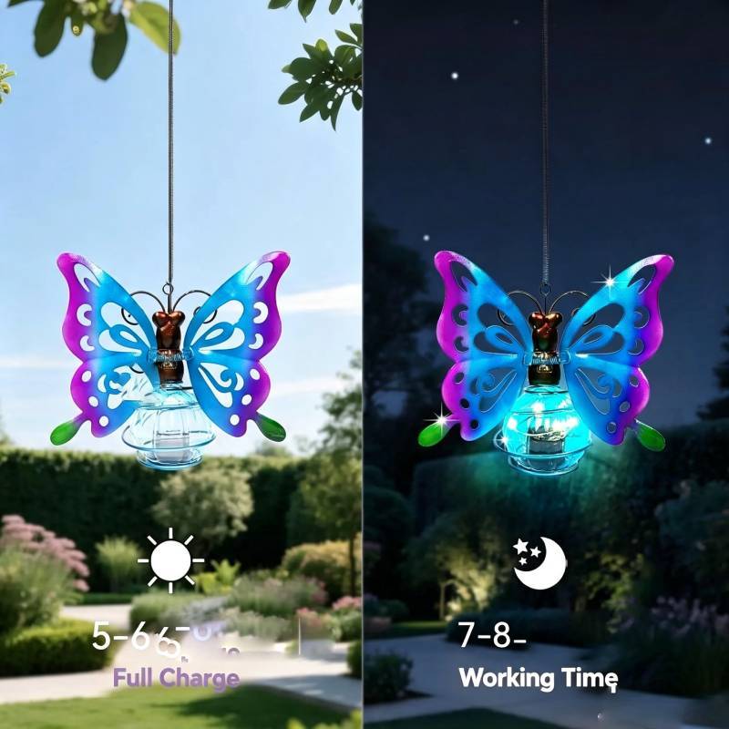 Solar Garden Light With Iron Figure And Warm Glow For Outdoor Decor