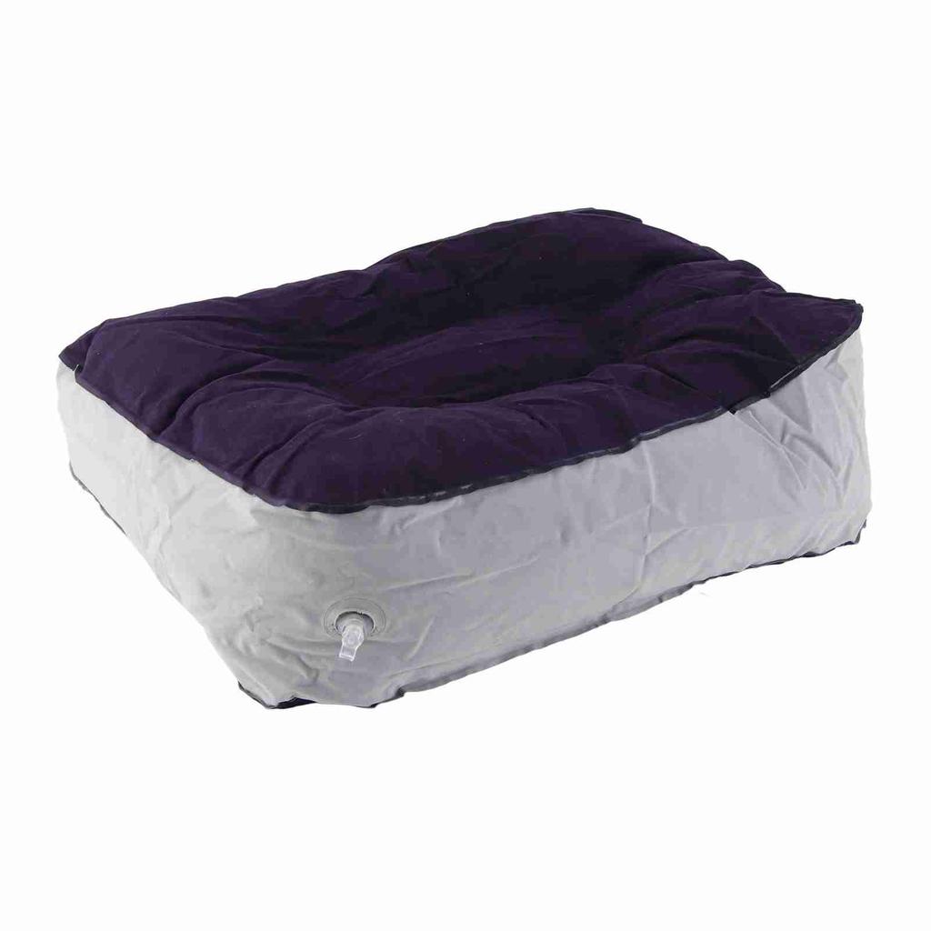 Inflatable Flocking Travel Foot Rest Soft Pillow Travel Flights Relax Cushion With Air Pump