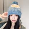 New Cute Jacquard Frog Fur Ball Woolen Hat for Women Autumn and Winter Warm Ear Protection Knitted Hat for Men