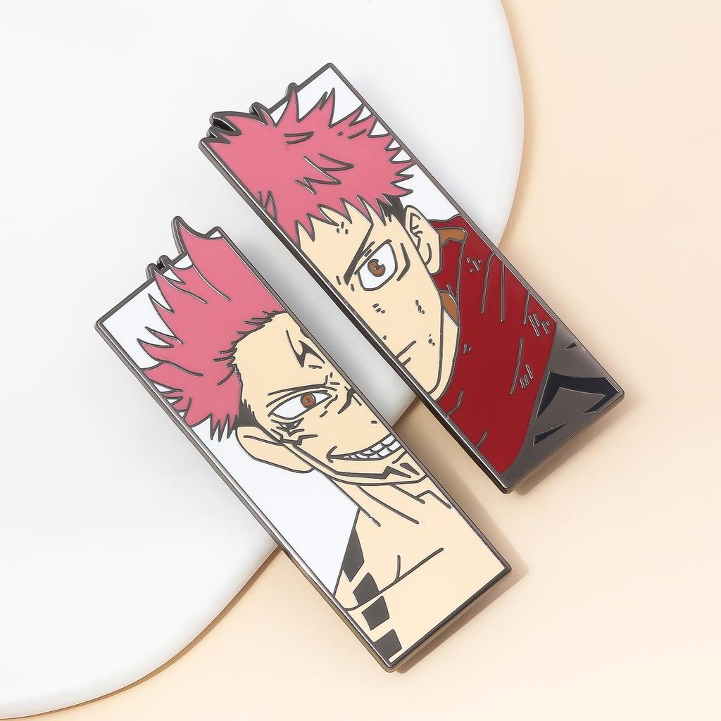Anime Jujutsu Kaisen Brooch Anime Character Itadori Yuji Ryomen Sukuna Half Face Badge For Women Men Fans Jewelry Charm Gifts