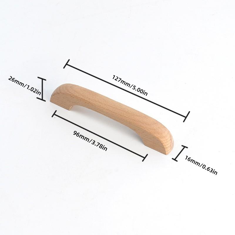 Poignée de meuble de cuisine en bois massif, boutons de tiroir de porte en bois, poignées de placard pour meubles