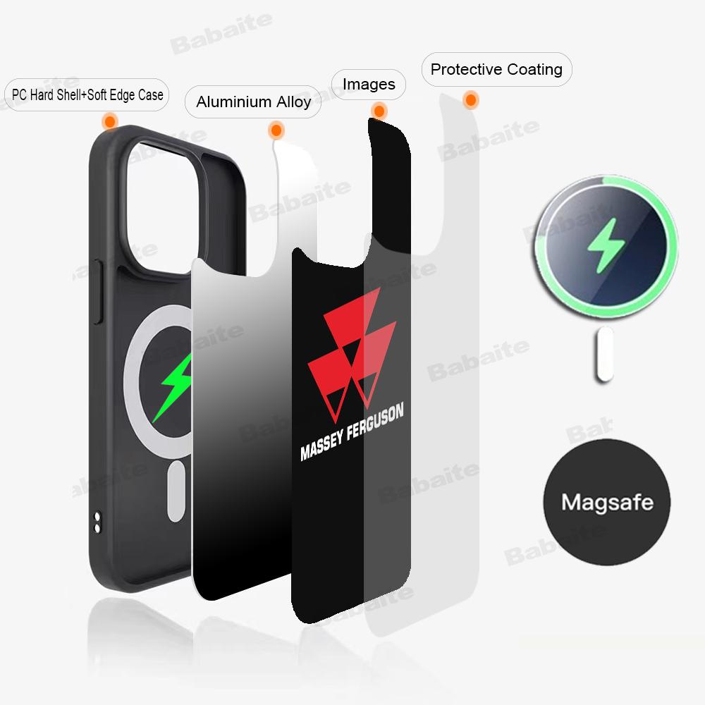 Massey Ferguson Phone Case Magnetic Case For IPhone 16 14 13 12 11 15 Pro Max Plus For Magsafe Wireless Charge Cover