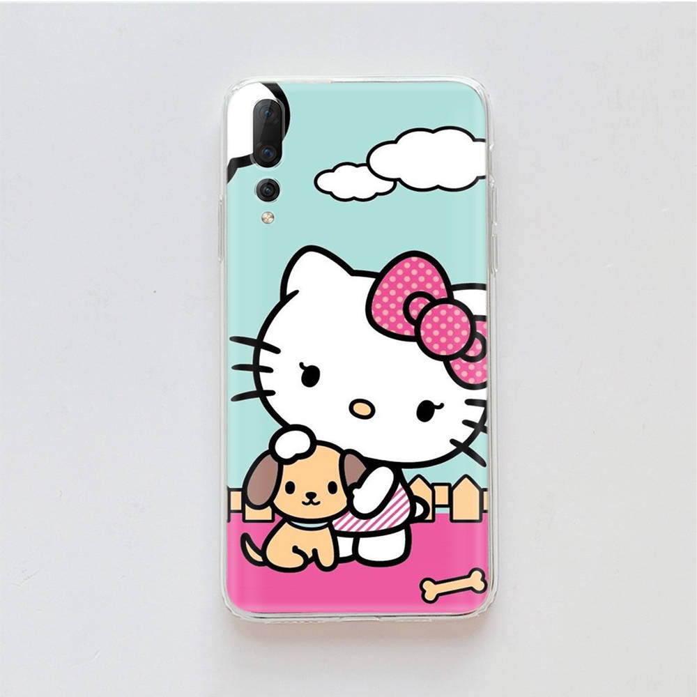 Transparent Case for Samsung A04 A14 A23 M33 M53 Realme 10 9 C35 C55 VIVO X80 Infinix Hot 30 Note 11 Tecno Spark 8P Pro L-5 Hello Kitty
