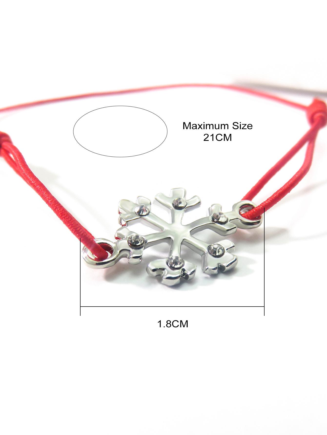 

Минималистичный браслет в стиле Мори с золотой снежинкой и цирконом на красной нити для женщин