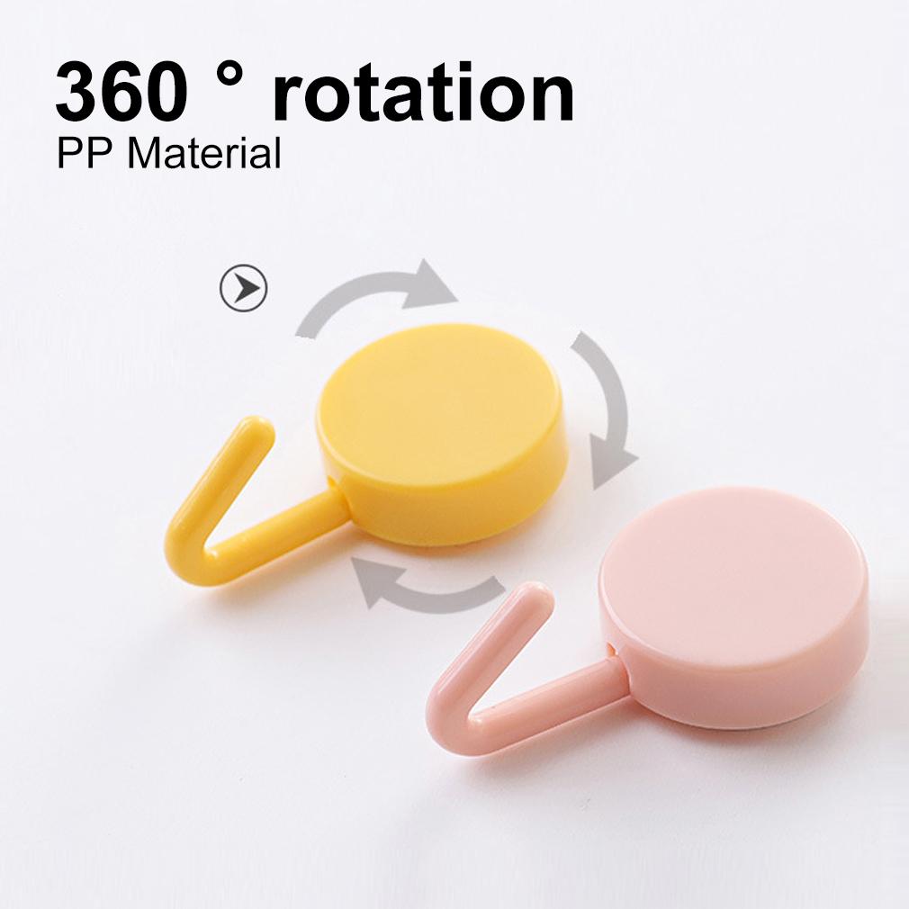 5Pcs Self Adhesive Wall Hook Strong Without Drilling Coat Bag Bathroom Door Kitchen Towel Hanger Punch-free Plastic Hooks Home Storage Accessories