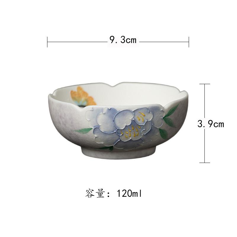 

120ml Hand-painted Peony Teacup Boutique Tea Bowl Beautiful Tea Cup Tea-tasting Fragrance Cup Jianzhan Master Cups For Tea Craft As Your Choose