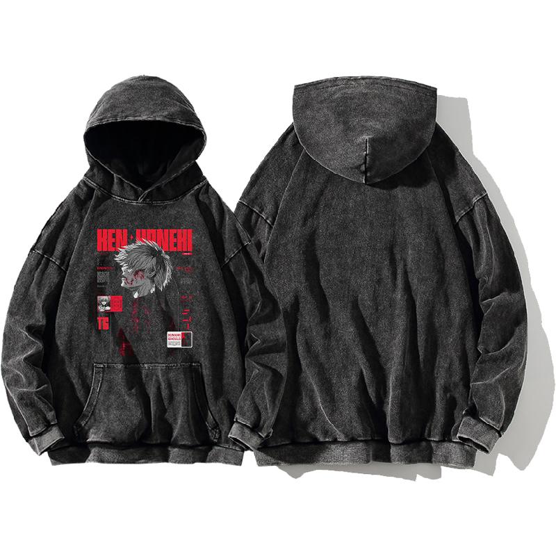Kaneki Ken Tokyo Ghoul Hoodie Manga Print Sweatshirt Men Women Long Sleeve Streetwear Clothing Harajuku Washed Cotton Pullover