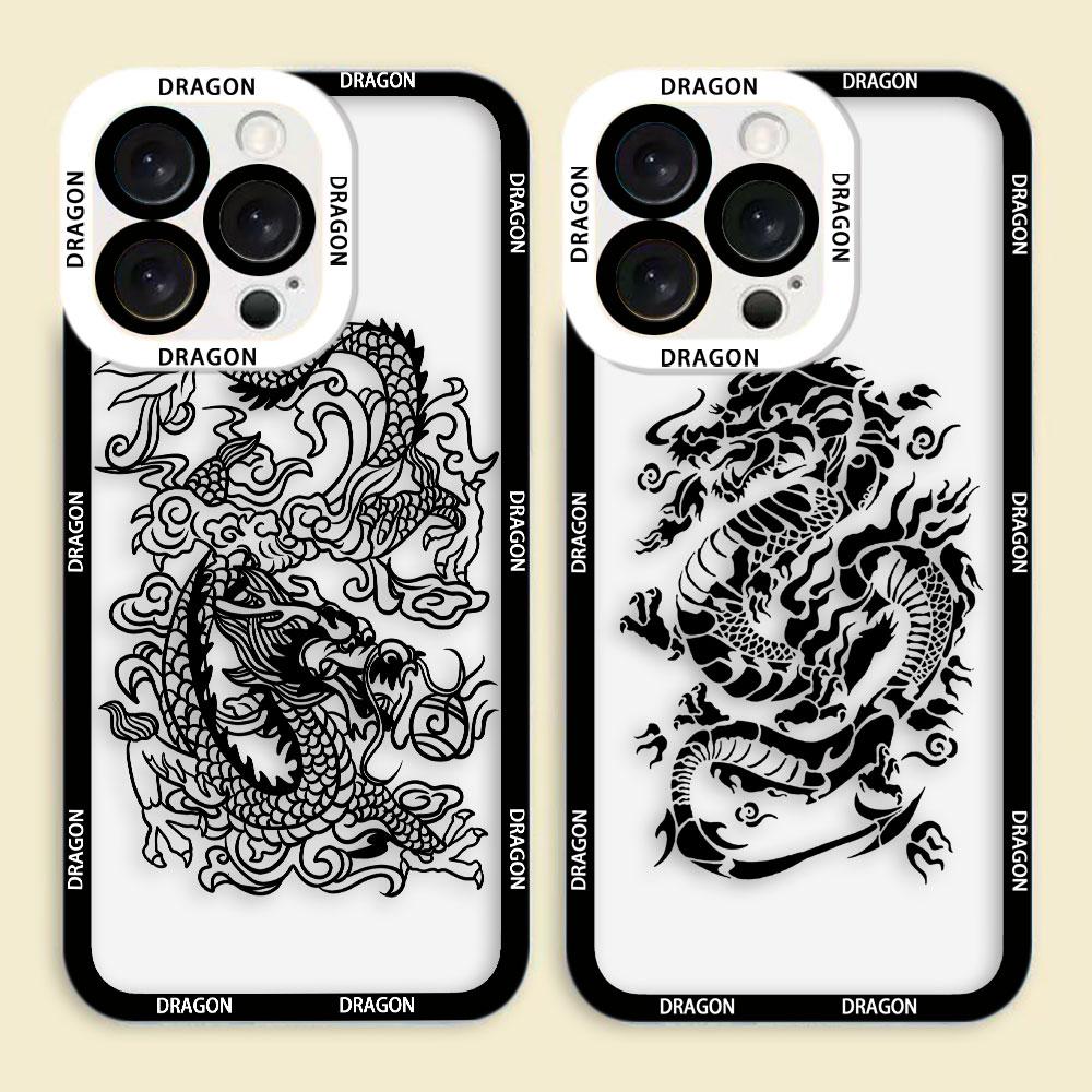 Ink Wash Painting Dragon Clear Phone Case For Realme 15 5 6 7 7I 8 8I 9 9I 10 11 12 NOTE 70 C75 C71 C67 C65 C55 C53 C35 C33 Case