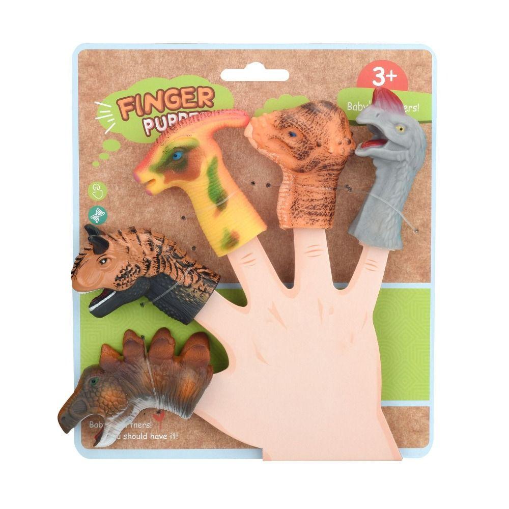 Safety Mini Animal Hand Puppet Colorful Dinosaur Finger Puppet Doll Finger Puppet Toy Set  Gifts