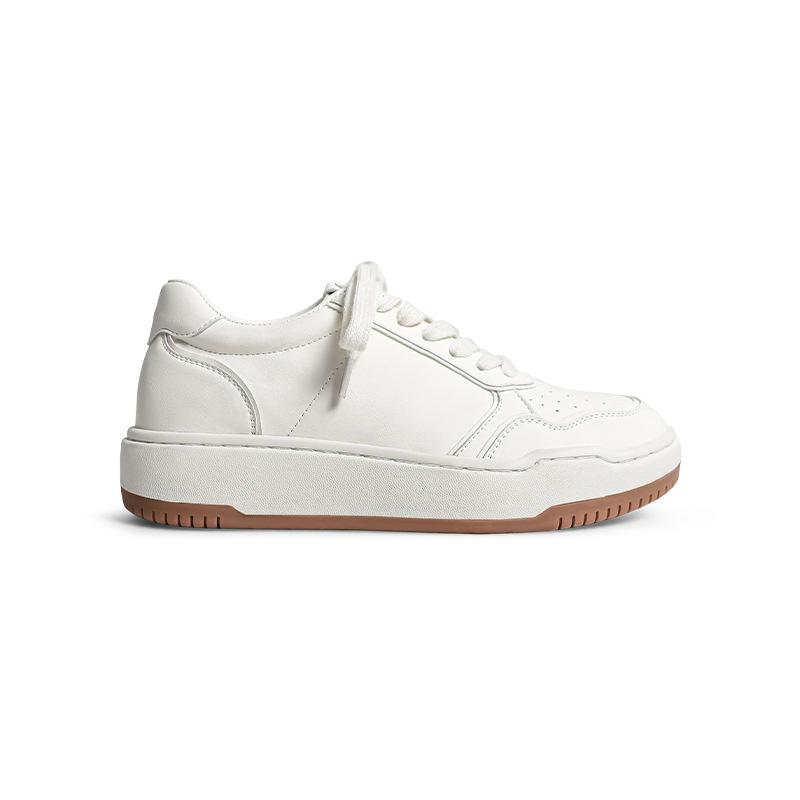Inside and Outside Sheepskin Version~ Versatile and Delicate Leather Thick-soled Heightening Little White Shoes Women's 2025 Autumn Versatile Casual