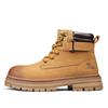 Men's Tough High-Top Yellow Leather Boots, British Style, Non-Slip, 2025 New Autumn/Winter Collection