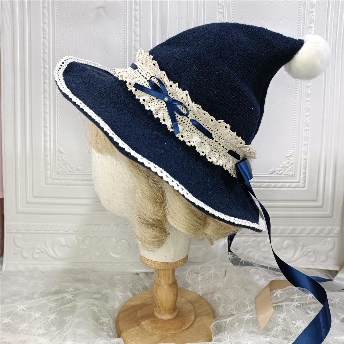 

Lolita Autumn and Winter Hat Lolita JK Witch Hat Original New Year s Knit Wool Hat adult