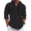 Autumn New Casual Men's Pearl Cotton Small Twill Hooded Button-Up Shirt Men's
