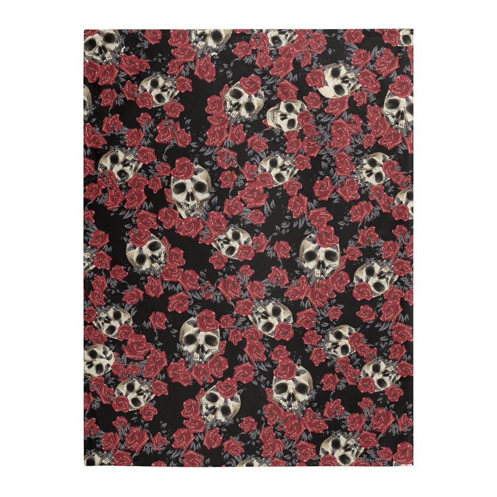 

Halloween Rose Skull Head digitalprinted polyester Bedroom velvet flannel soft sofa cover blanket Fleece soft sofa cover 75x100cm