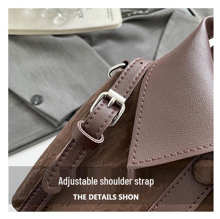 Women's Korean Style Casual Shirt with Solid Color and Single Shoulder Crossbody Handbag – 2025 Fashion Trend