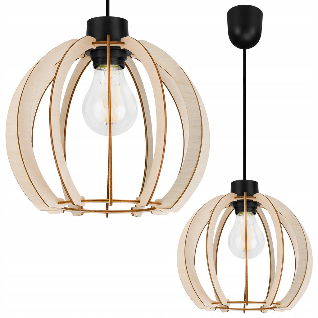 Modern wooden LED ceiling pendant lamp