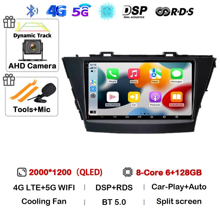 Android 14 Carplay For Toyota Prius Plus V Alpha 2012 2013 2014 2015 2016 2017 LHD/RHD Car Radio Multimedia Player Stereo GPS BT