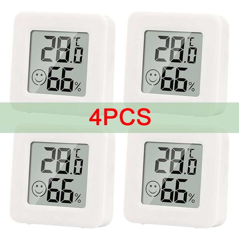 4pcs Mini LCD Hygrometer Thermometer Indoor Household New Digital Temperature Humidity Meter Digital Display Wall Mounted Sensor