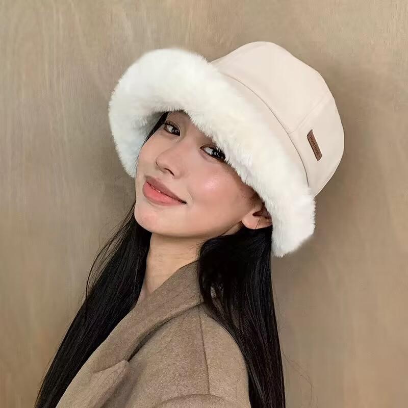 

Шляпа-панама женская зимняя с подвесной маской, визуально уменьшающая лицо, для путешествий по Северо-Востоку, оборудование для защиты от холода, теплая и ветрозащитная шляпа-ведро One size