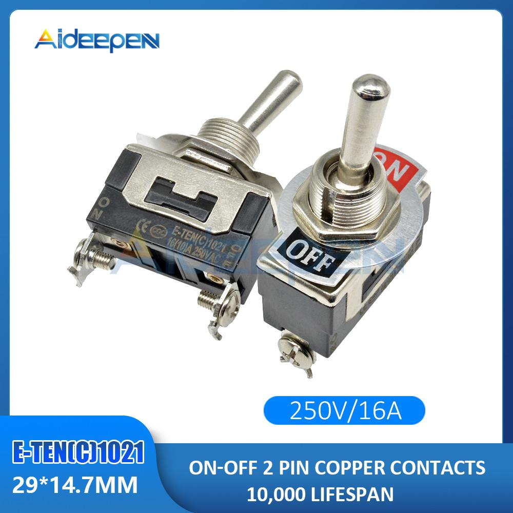 Mini Auto Toggle Switch AC 250V 16A 2/3/4/6/12 Pin ON-OFF ON-ON ON-OFF-ON 2/3 Position Copper/Silver Contact