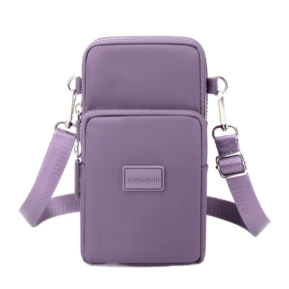

Square Simple Phone Bag Solid Color Messenger Bags Fashion Canvas Crossbody Bag Men фіолетовий