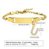 Personalized Initial Letter Stainless Steel Bracelet Custom Engraved Name Bar 18K Gold Plated Waterproof Jewelry for Kid Women
