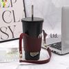 In-Stock Eco-Friendly Leather Velcro Cup Sleeve for Milk Tea & Coffee
