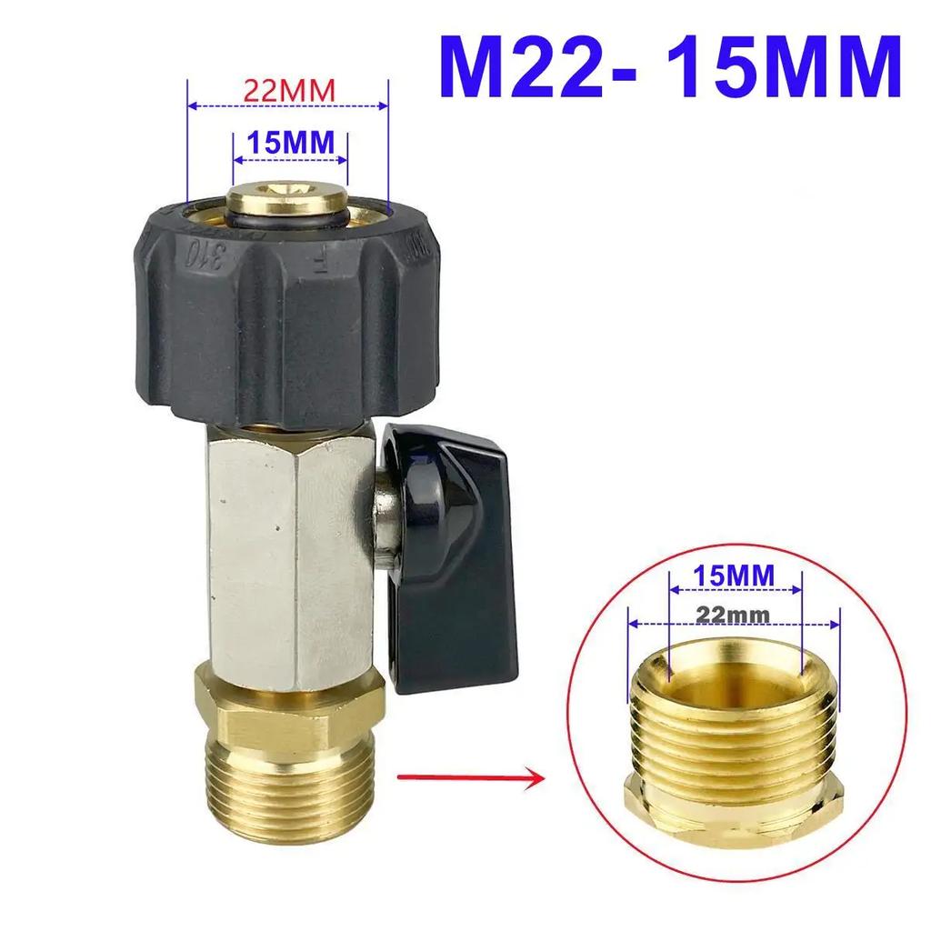 High Pressure Wash M22 Swivel Connnector With Ball Valve Switch On/off Function For Water Outlet Or Wash Gun
