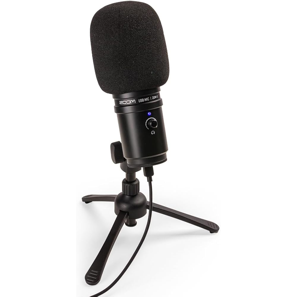 ZOOM (Zoom) USB Condenser Microphone Noise Cut Hi-Res Compatible for Streaming YouTube Game Comme...