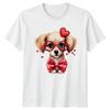 Adorable Puppy Wearing Heart Glasses Unisexs TShirt Valentines Day Dog