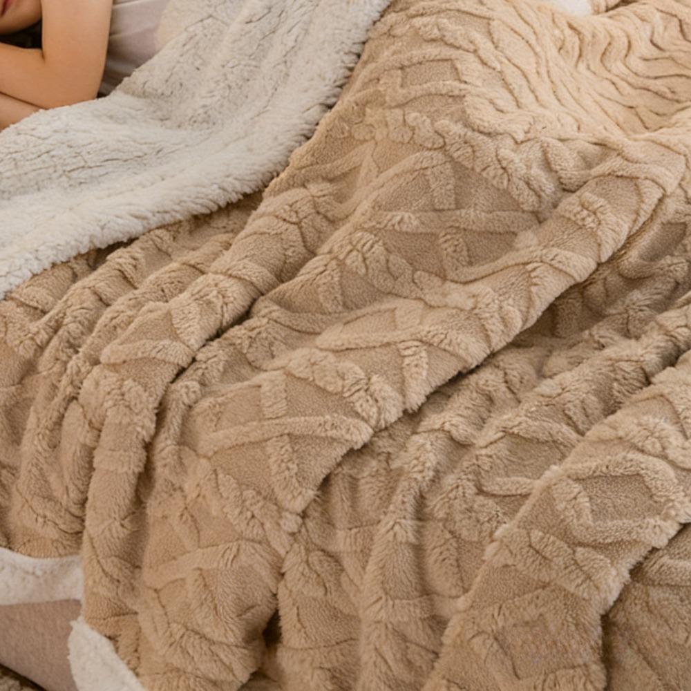 Luxury Lamb Fleece Blanket Ultra Soft Warm Throw for Couch Bed Air Conditioning Blanket
