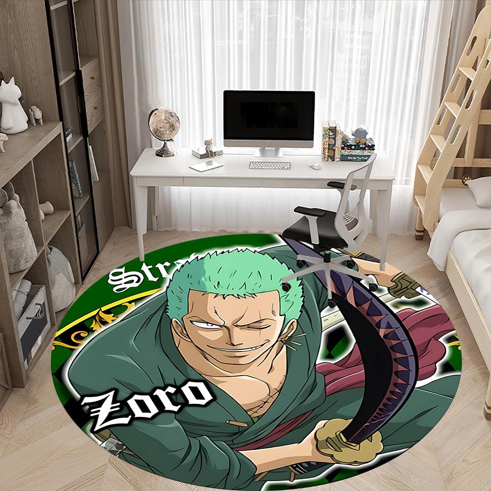 Zoro, StrawHatLuffy Office Round Area Rug, Indoor Mat Suitable For Office, Under Office Chairs Bedroom Living Room Home Decor, DT1212067