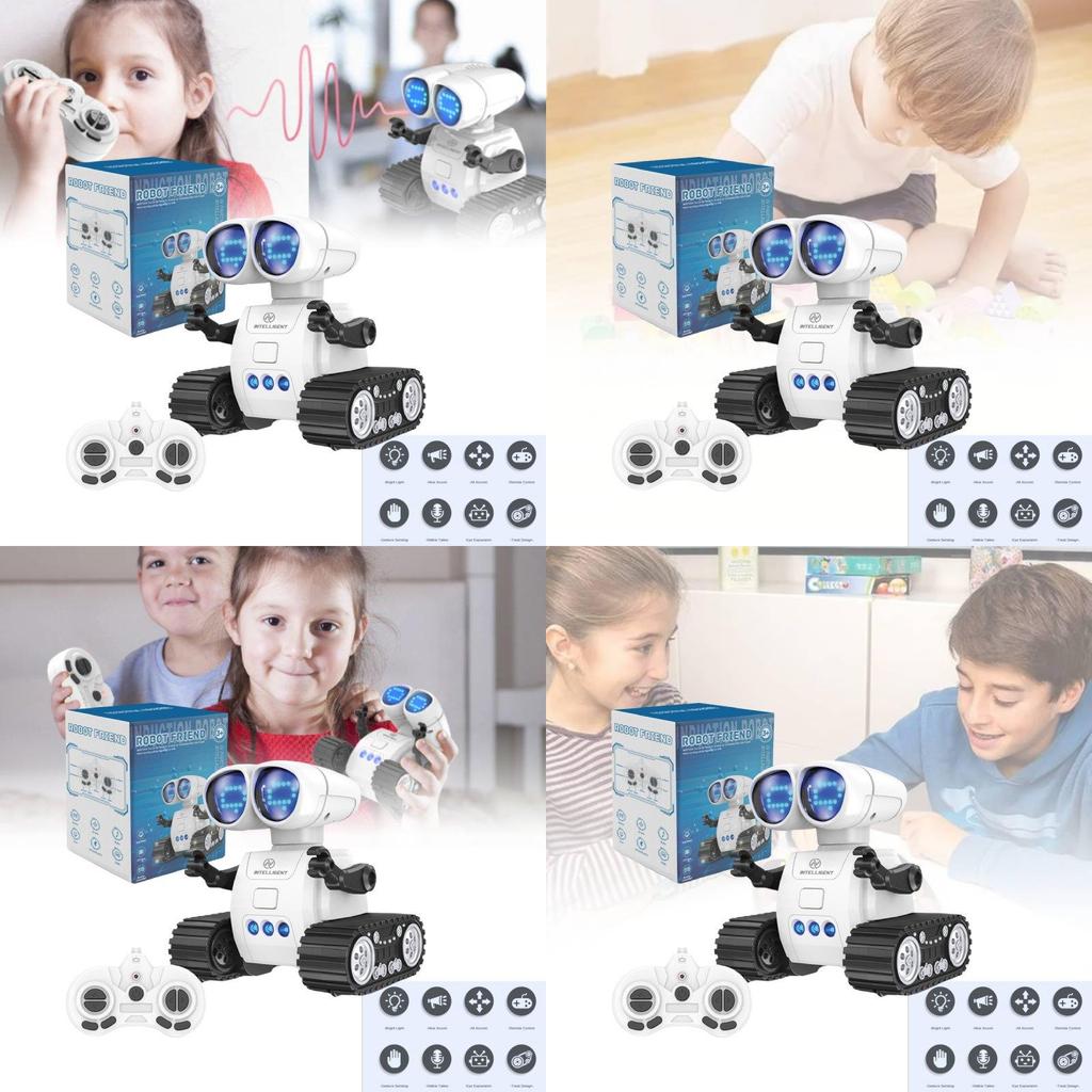 Mini Remote Control Programming Robot With Colorful Led Lights And Gestures For Kids