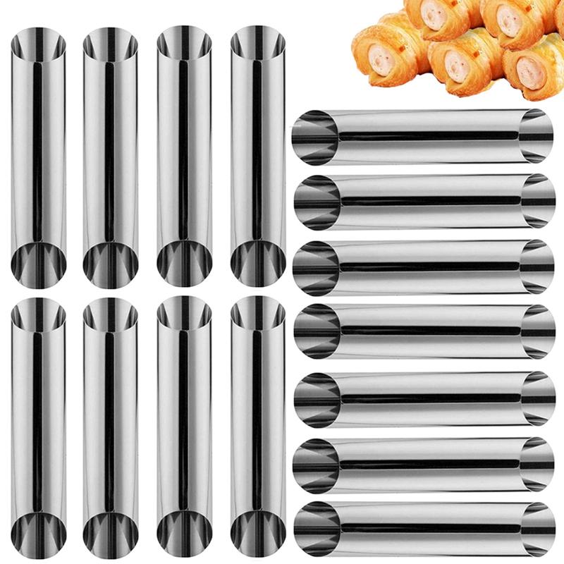 6/12/15 Pcs Cannoli Forms Cake Horn Mold Stainless Steel Cannoli Tubes Shells Cream Horn Mould Pastry Baking Mold