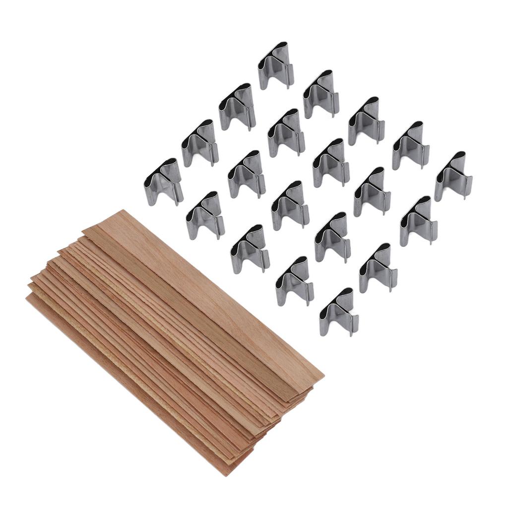 50pcs Wooden Candle Wicks 3.9 X 0.5 Inch Professional Home DIY Candle Wicks for Candle Making