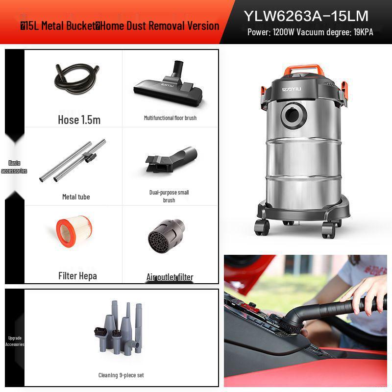 Yili High-Power 3-in-1 Wet/Dry Vacuum Cleaner for Indoor & Car Use
