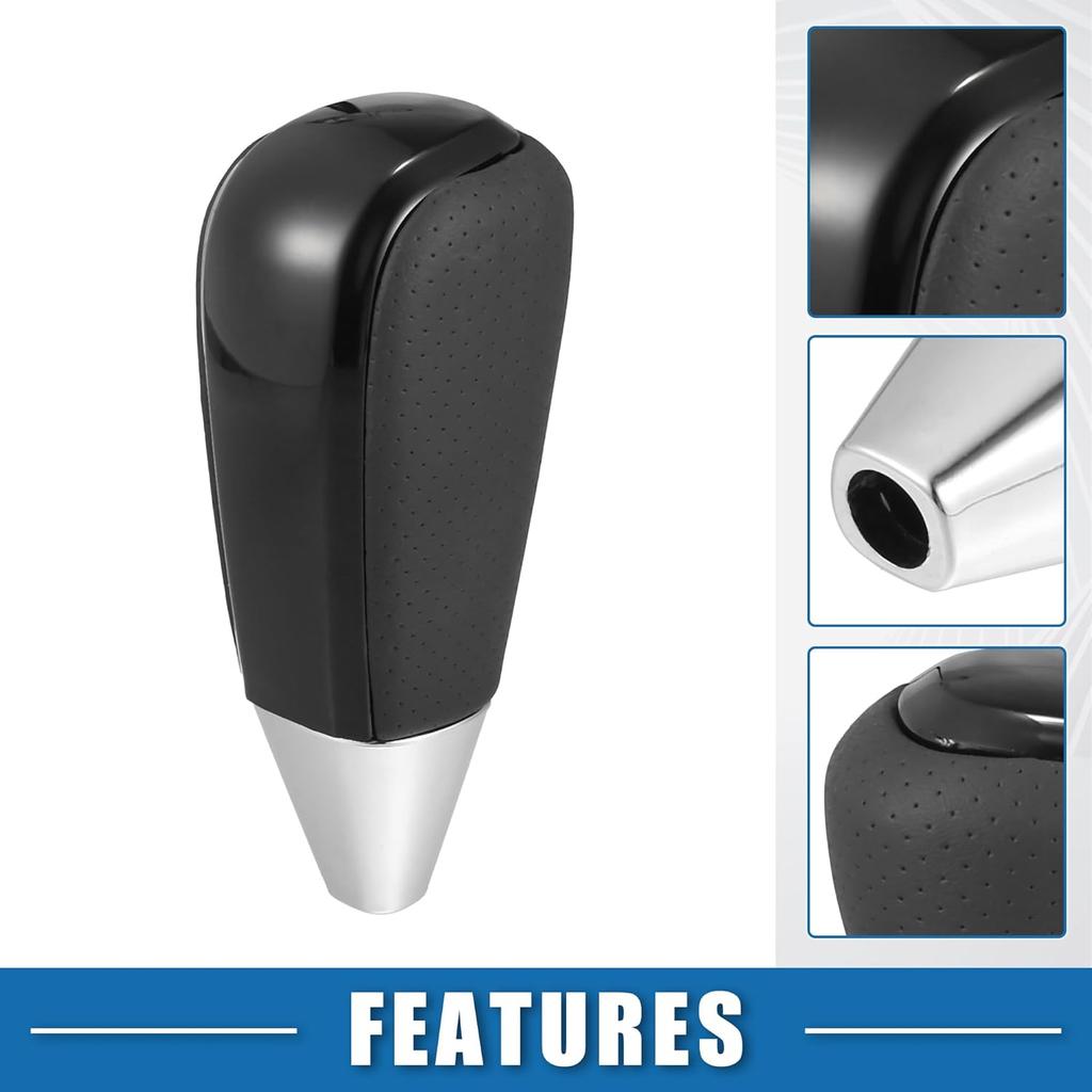Automatic Transmission Gear Shift Knob for Toyota Land Cruiser 2008-2017 Black Cover Black Faux Leather Perforated