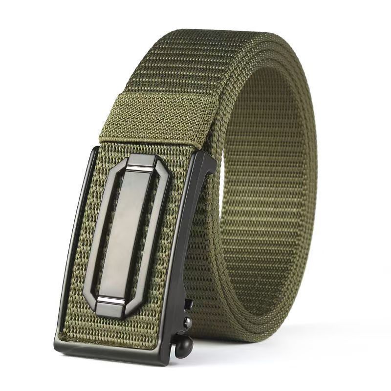 Men's Canvas Automatic Buckle Belt Wear Casual and Versatile Military Training Men's Belt