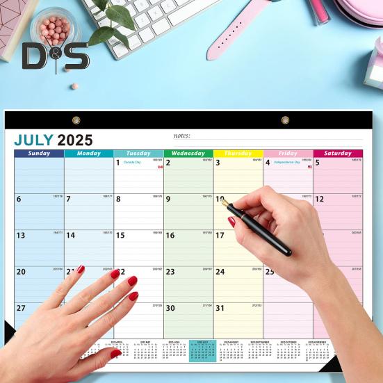 Kalendarz Ścienny 2025-2026 Projekt Kwiatowy Kalendarz do Powieszenia na Ścianie Lipiec. 2025 - Grudzień. Planer Miesięczny 2026 18 do Dekoracji Domowego Biura Szkoły