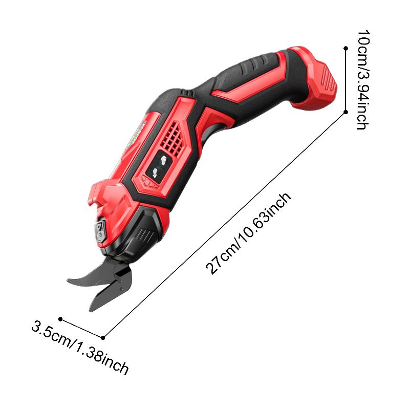 Elektrické nůžky na látku, kůži, koberec, PVC a karton, bezšňůrové, s baterií 4,2V 2000mAh, s LED světlem