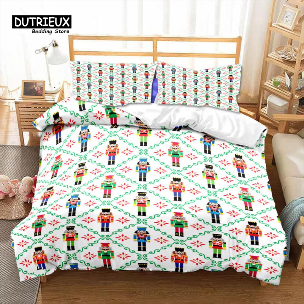 Comforter Nutcracker Christmas Bedding Set Cartoon Royal Guarder Comforter New Year Festival King Size